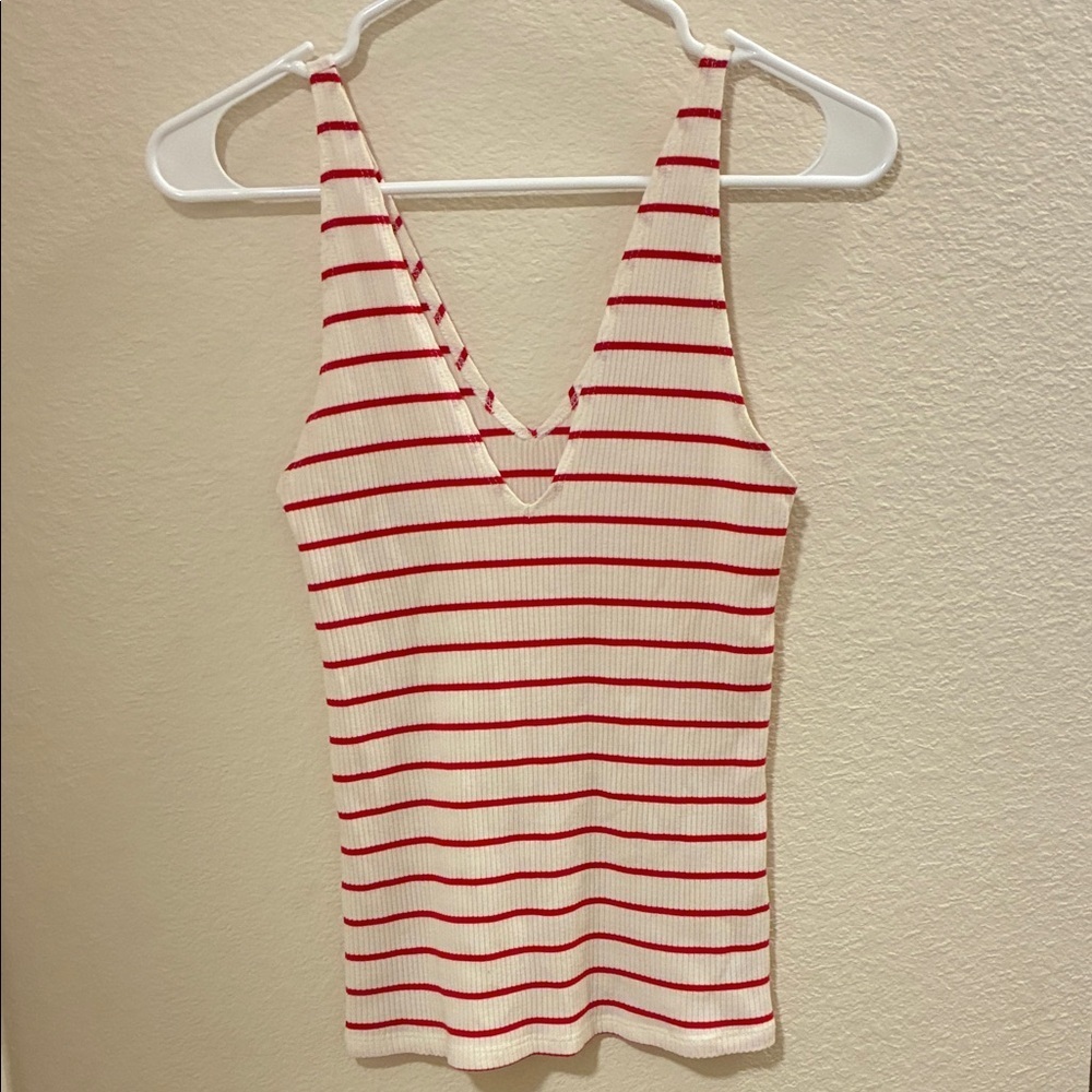 Reformation Striped Red and White Tank Top - Picture 2 of 5